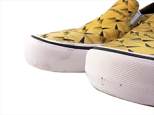 Supreme シュプリーム ×Vans バンズ 19SS Diamond Plate Slip-On Pro VN0A347VTEG スニーカー イエロー系 27.5㎝【中古】