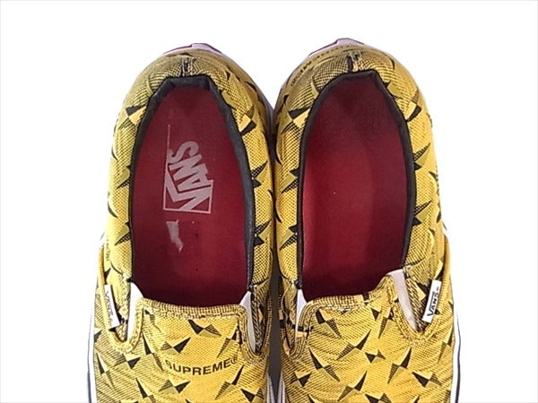 Supreme シュプリーム ×Vans バンズ 19SS Diamond Plate Slip-On Pro VN0A347VTEG スニーカー イエロー系 27.5㎝【中古】
