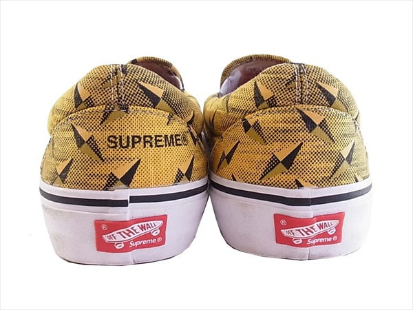 Supreme シュプリーム ×Vans バンズ 19SS Diamond Plate Slip-On Pro VN0A347VTEG スニーカー イエロー系 27.5㎝【中古】