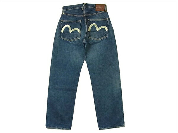 EVISU エヴィス 裏リベット 革パッチ レザーパッチ カモメペイント デニムパンツ デニム パンツ インディゴブルー系 30×35【中古】