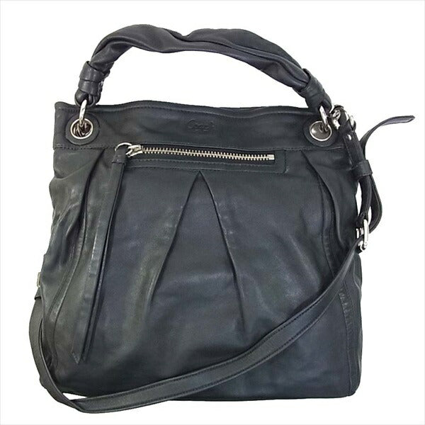 COACH コーチ レザー F13411 レディース ハンドバッグ ブラック系 ブラック系【中古】