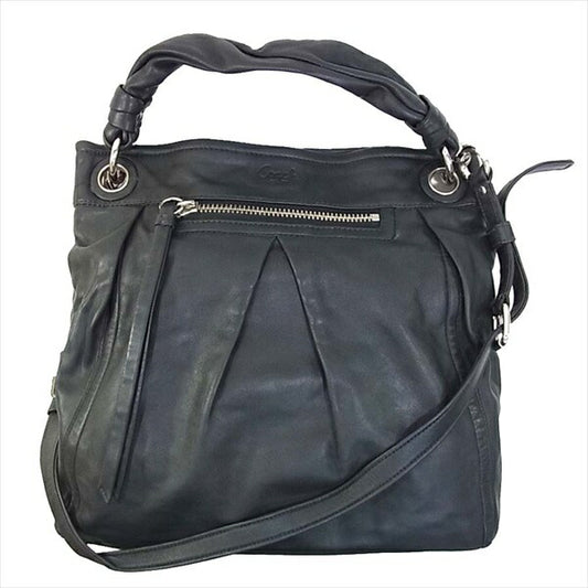 COACH コーチ レザー F13411 レディース ハンドバッグ ブラック系 ブラック系【中古】