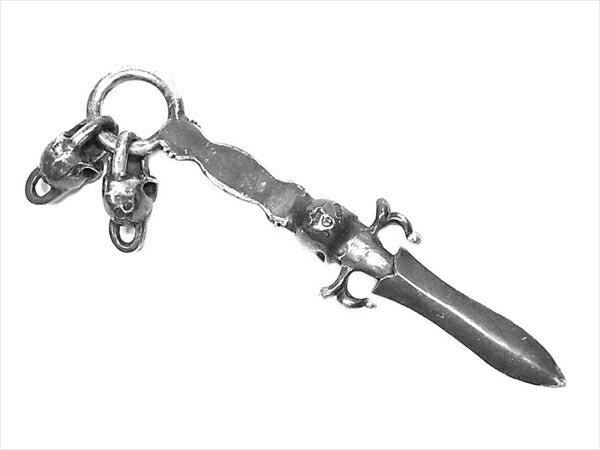 GABOR ガボール 生前 Gaboratory Old 2 skull w/Dagger w/skull オールド 2スカル w/ ダガー ウィズ スカル ペンダントトップ シルバー シルバー【中古】