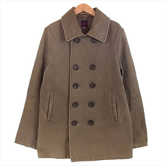 FULLCOUNT フルカウント 硫化染め ヘビーコットンツイル ジャケット Pコート カーキ(オリーブグリーン)系 38【中古】