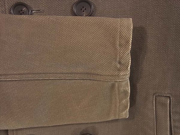 FULLCOUNT フルカウント 硫化染め ヘビーコットンツイル ジャケット Pコート カーキ(オリーブグリーン)系 38【中古】