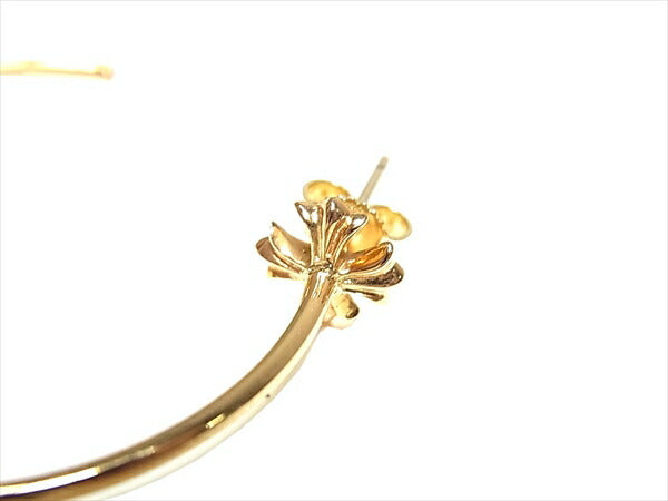 CHROME HEARTS クロムハーツ（原本有） 国内正規店原本付属 22K HOOP CH PLS CH プラス フープ ゴールド ピアス ゴールド系【美品】【中古】