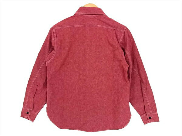 ヘッドライト ハーフジップ ワーク シャツ 胸ポケット 日本製 ワークシャツ レッド系 レッド系 14 1/2【中古】