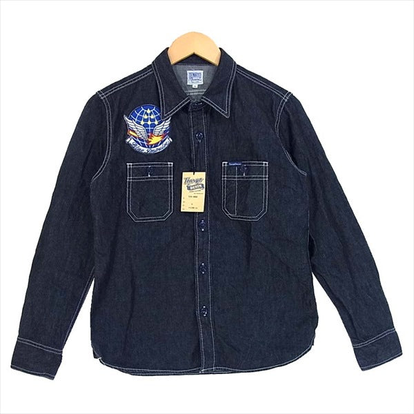 倉敷天領デニム TDS-BI02 未使用 ブルーインパルス 10oz ワーク デニムシャツ インディゴブルー系 S【極上美品】【中古】