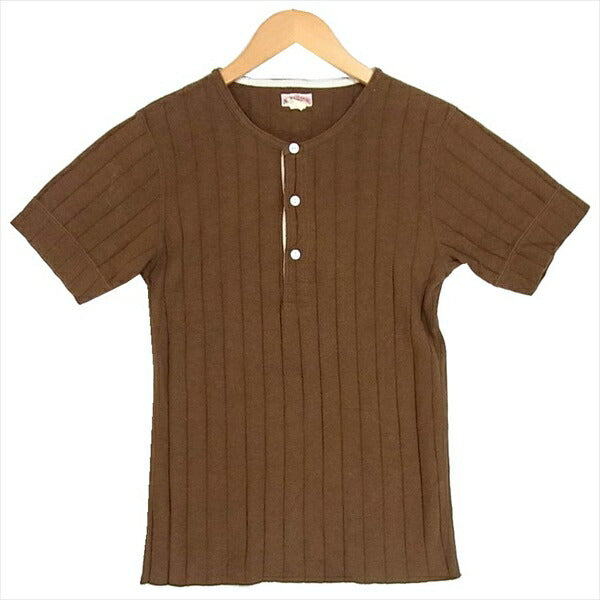 The REAL McCOY'S ザリアルマッコイズ リアルマッコイズ THE REAL MCCOY'S ダブルダイヤモンド DOUBLE DIAMOND ヘンリーネック Tシャツ ライトブラウン系 ライトブラウン系 S【中古】