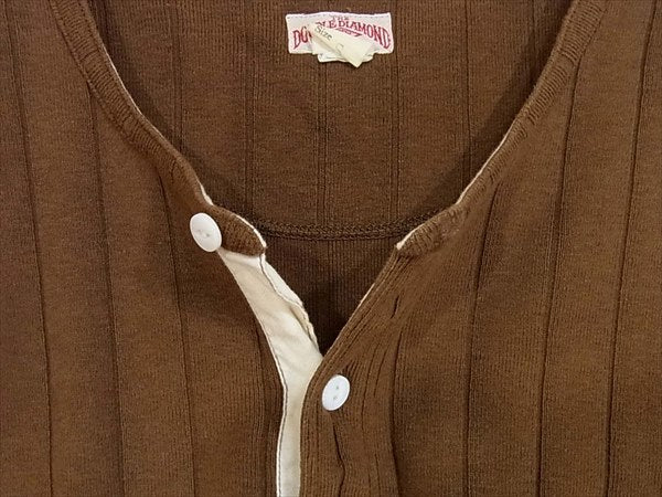 The REAL McCOY'S ザリアルマッコイズ リアルマッコイズ THE REAL MCCOY'S ダブルダイヤモンド DOUBLE DIAMOND ヘンリーネック Tシャツ ライトブラウン系 ライトブラウン系 S【中古】