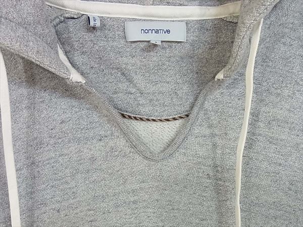 nonnative ノンネイティブ TNP-NN-C-6008 前開き プルオーバー キーネック 日本製 パーカー グレー系 1【中古】