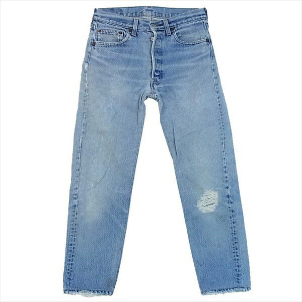 Levi's リーバイス 59358 ストレート スモールE ボタンフライ 米国製 ダメージ デニム パンツ ブルー系 ブルー系 W28【中古】