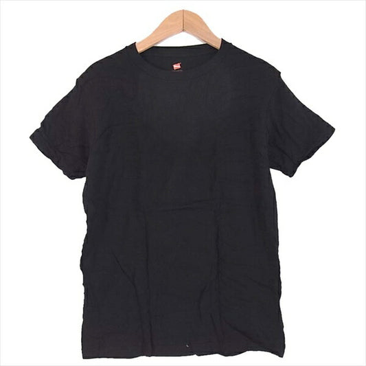 ヘインズ PREMIUM JAPAN FIT HM1-F001 プレミアム ジャパンフィット クルーネック 半袖 Tシャツ 2枚セット Tシャツ 黒×カーキ 黒×カーキ S【新古品】【未使用】【中古】