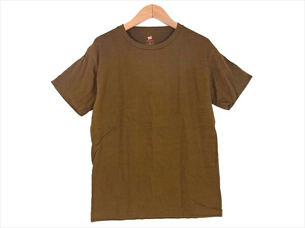 ヘインズ PREMIUM JAPAN FIT HM1-F001 プレミアム ジャパンフィット クルーネック 半袖 Tシャツ 2枚セット Tシャツ 黒×カーキ 黒×カーキ S【新古品】【未使用】【中古】