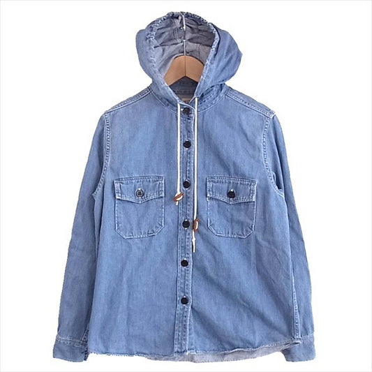 orSlow オアスロウ フード シャツ ジャケット レディース 長袖シャツ インディゴブルー系 インディゴブルー系 1【美品】【中古】