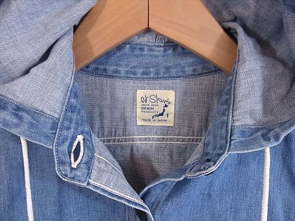 orSlow オアスロウ フード シャツ ジャケット レディース 長袖シャツ インディゴブルー系 インディゴブルー系 1【美品】【中古】