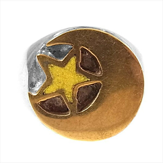 HOLLYWOOD RANCH MARKET ハリウッドランチマーケット Star Moon Stone Ring スタームーンストーン リング シルバー×ゴールド 12号程度【中古】