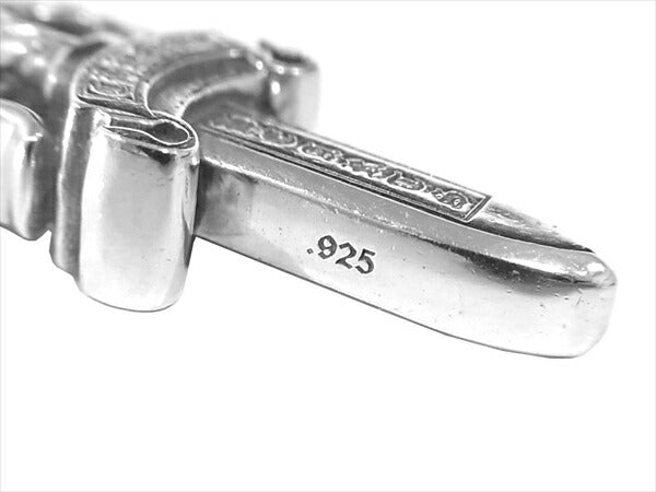 CHROME HEARTS クロムハーツ（原本無） DBL DAGGER ダブルダガー タガ― ボールチェーン付き ペンダントトップ シルバー【中古】