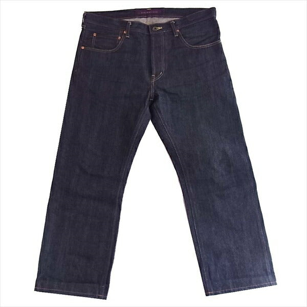 ダウンノースジーンズ 革パッチ ドーナツ釦 セルビッチ ジーンズ デニム パンツ インディゴブルー系 37【中古】