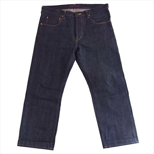 ダウンノースジーンズ 革パッチ ドーナツ釦 セルビッチ ジーンズ デニム パンツ インディゴブルー系 37【中古】