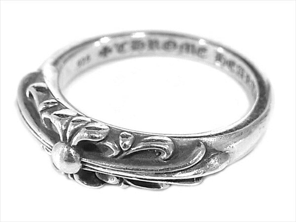 CHROME HEARTS クロムハーツ（原本有） 国内正規店原本付属 BABY CLSC ベイビー フローラル クロス リング  シルバー 18号程度【中古】