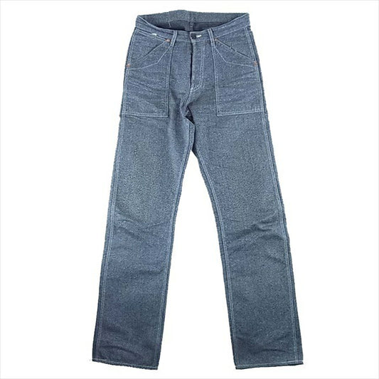 Pherrow's フェローズ STORMY BLUE ブラック シャンブレー ワーク パンツ ブラック系 W28 L36【中古】