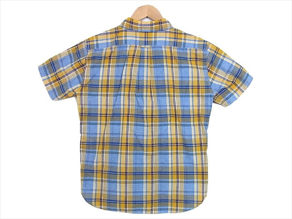 Pherrow's フェローズ PBDS3 マドラスチェックシャツ ボタンダウン 日本製 ボタンダウンシャツ 青×黄 青×黄 38【中古】