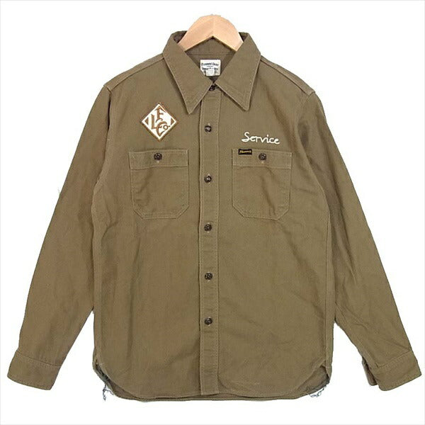Pherrow's フェローズ 721WS-C カスタム シャツ ワーク ワークシャツ カーキ(オリーブグリーン)系 M【中古】