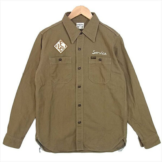 Pherrow's フェローズ 721WS-C カスタム シャツ ワーク ワークシャツ カーキ(オリーブグリーン)系 M【中古】