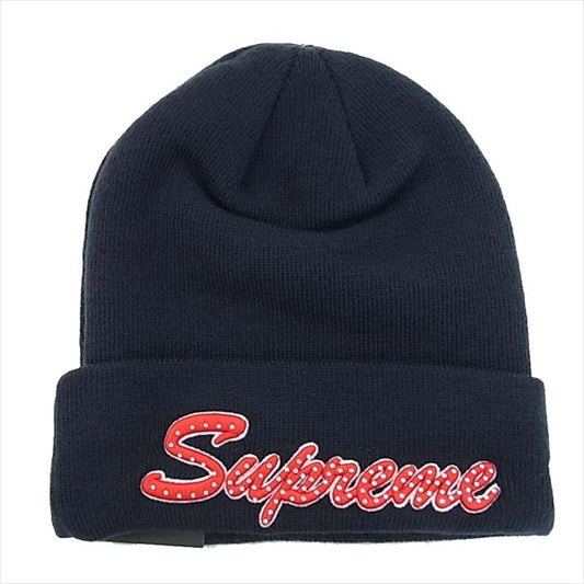 Supreme シュプリーム ×New Era ニューエラ 18FW Script Beanie 帽子 ネイビー系【新古品】【未使用】【中古】