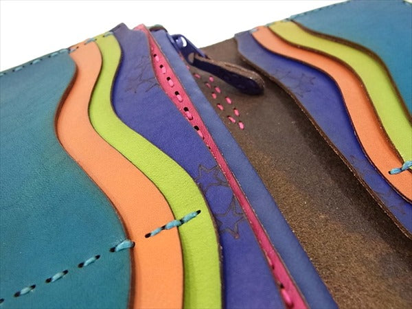 ojaga design オジャガデザイン レザートラッカーロングウォレット 長財布 パープル 財布 パープル系 表記無し【極上美品】【中古】