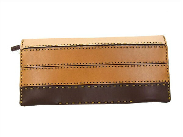 ojaga design オジャガデザイン レザートラッカーロングウォレット 長財布 レインボー 財布 ブラウン系 表記無し【極上美品】【中古】