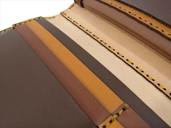 ojaga design オジャガデザイン レザートラッカーロングウォレット 長財布 レインボー 財布 ブラウン系 表記無し【極上美品】【中古】