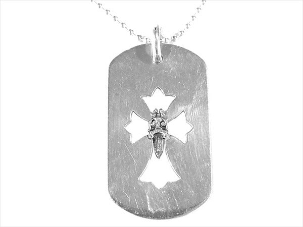 CHROME HEARTS クロムハーツ（原本無） CROSS/DAGG ドッグタグ ラージ ネックレス シルバー【中古】