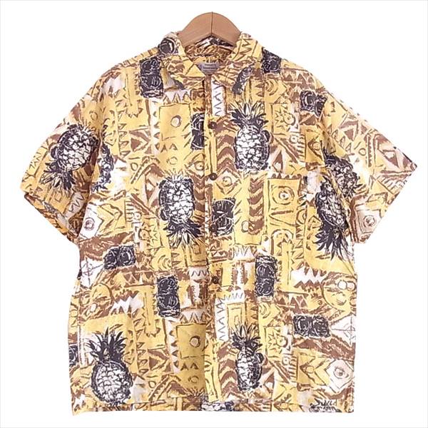 ぺニーズ タウンクラフト ヴィンテージ 総柄 半袖シャツ イエロー系 L【中古】