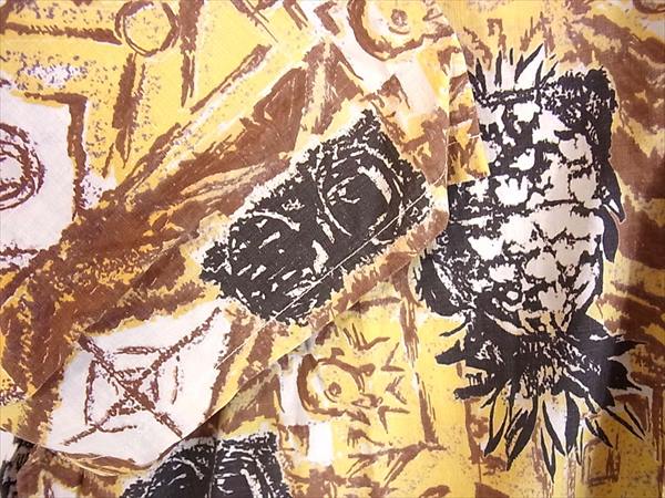 ぺニーズ タウンクラフト ヴィンテージ 総柄 半袖シャツ イエロー系 L【中古】