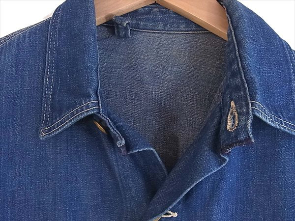60s ヴィンテージ 良品 ダイヤボタン デニム カバーオール ジャケット インディゴブルー系  インディゴブルー系【中古】