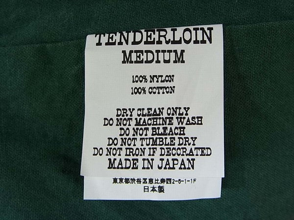TENDERLOIN テンダーロイン 19AW T-NYLON バックロゴ ナイロン ジャケット ナイロンジャケット グリーン系 M【中古】