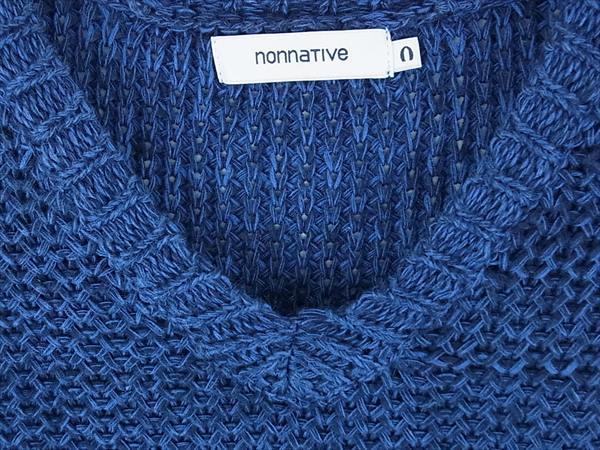 nonnative ノンネイティブ NN-K2108 ROAMER SWEATER V SS ローゲージ コットン リネン 半袖 ニット ネイビー系【中古】