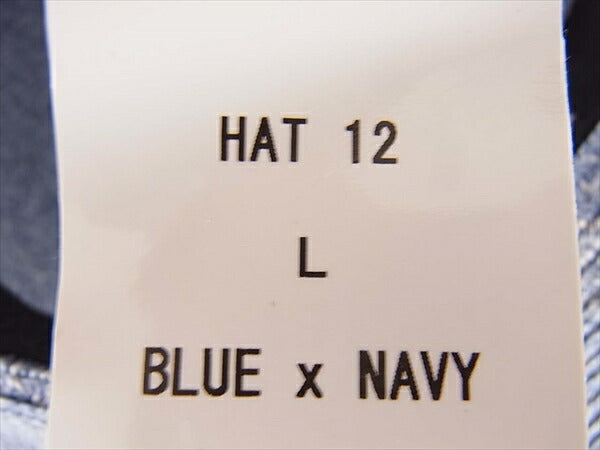 Lucien Pellat-Finet ルシアンペラフィネ ロゴ スカルスタッズ ストローハット HAT12 帽子 ブルー系 L【新古品】【未使用】【中古】