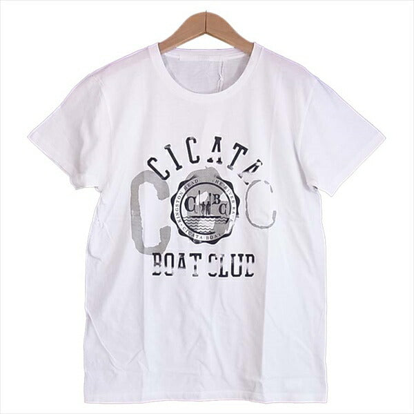 CICATA シカタ BOAT CLUB プリント 半袖 メンズ Tシャツ 白系 白系 2【新古品】【未使用】【中古】