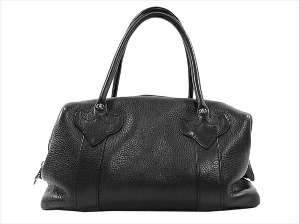 CHROME HEARTS クロムハーツ（原本有） 国内正規店原本付属 極美品 MONICA BS FLEUR BAG モニカ BSフレア レザー バッグ 黒系【美品】【中古】