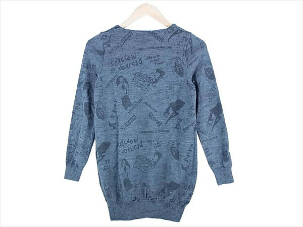 HYSTERIC GLAMOUR ヒステリックグラマー 0124NS05 Vネック プリント レディース ニット グレー系 グレー系 FREE【中古】
