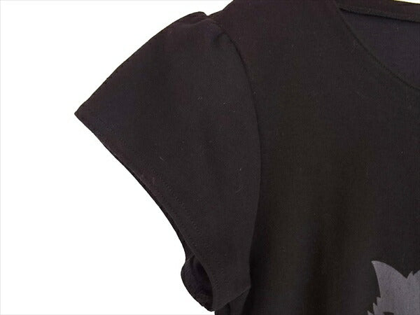 HYSTERIC GLAMOUR ヒステリックグラマー キャットプリント レース柄チュニック Black Cat Bone レディース カットソー 黒系 黒系 F【中古】