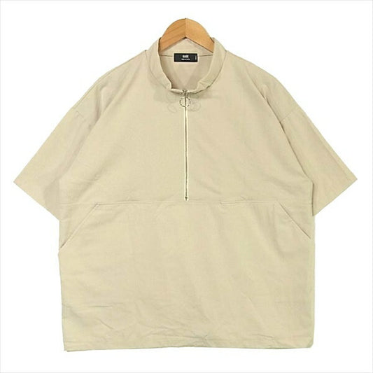 HARE ハレ HA020553SZ スタンドカラー ハーフジップ プルオーバー 半袖 シャツ 半袖シャツ ベージュ系 ベージュ系 S【中古】