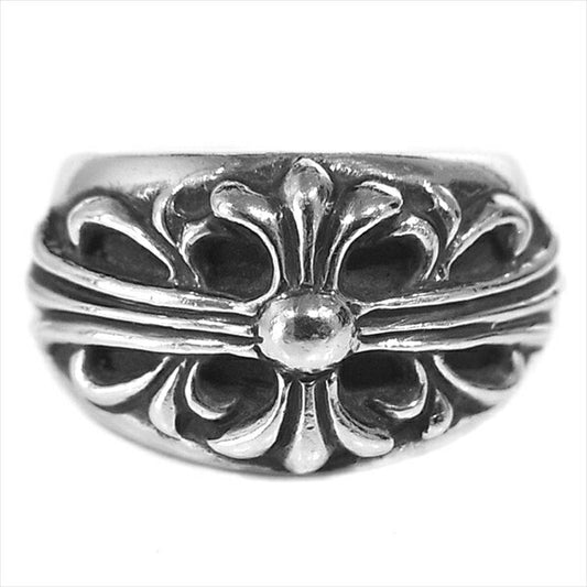 CHROME HEARTS クロムハーツ（原本有） 国内正規店原本付属 FLORAL CROSS 925 フローラル クロス リング シルバー 15～16号程度【中古】