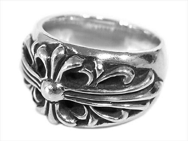 CHROME HEARTS クロムハーツ（原本有） 国内正規店原本付属 FLORAL CROSS 925 フローラル クロス リング シルバー 15～16号程度【中古】