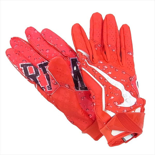Supreme シュプリーム 18AW NIKE Vapor Jet 4.0 Football Gloves ウォーター ロゴ フットボール 手袋 レッド系【美品】【中古】