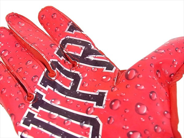 Supreme シュプリーム 18AW NIKE Vapor Jet 4.0 Football Gloves ウォーター ロゴ フットボール 手袋 レッド系【美品】【中古】