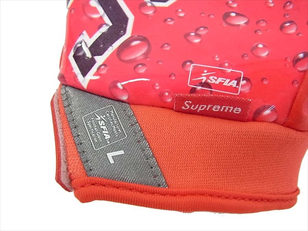 Supreme シュプリーム 18AW NIKE Vapor Jet 4.0 Football Gloves ウォーター ロゴ フットボール 手袋 レッド系【美品】【中古】